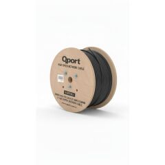 QPORT Q-CATFULL 500 M  LSZH CAT6 OUTDOOR  23AWG 0.58MM %100 BAKIR SİYAH KABLO