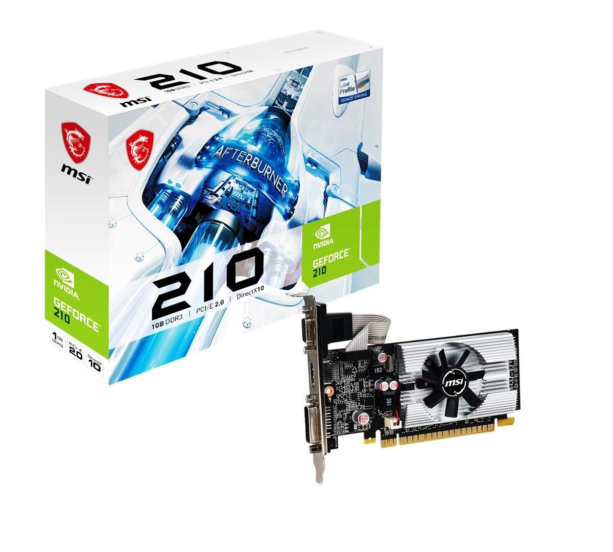 MSI VGA N210-1GD3/LP GT210 1GB DDR3 64B DX12 PCIE 2.0 X16 (1XVGA 1XDVI 1XHDMI)