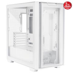 ASUS A21 PLUS 360 MM SOĞUTUCU ALANI 380 MM UZUNLUĞA KADAR EKRAN KARTI VE STANDART ATX PSU DESTEKLİ GİZLİ KABLO BÖLMELİ MICRO-ATX FANLI KASA BEYAZ