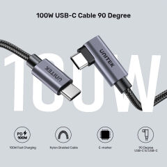 UNITEK 90D USB-C SARJ KABLOSU 1M 100W (C14123BK-1M)