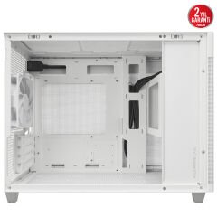 ASUS PRIME AP201 MESH BEYAZ MICRO ATX TEMPERLİ CAM ALET GEREKTİRMEYEN YAN PANELLER VE TOZ FİLTRELİ IZGARAYA SAHİP 360 MM SOĞUTUCU 338 MM UZUNLUĞA KADAR EKRAN KARTI VE STANDART ATX PSU DESTEKLİ 33 LİTRE HACİMLİ MICRO ATX KASA