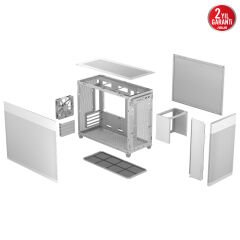 ASUS PRIME AP201 MESH BEYAZ MICRO ATX TEMPERLİ CAM ALET GEREKTİRMEYEN YAN PANELLER VE TOZ FİLTRELİ IZGARAYA SAHİP 360 MM SOĞUTUCU 338 MM UZUNLUĞA KADAR EKRAN KARTI VE STANDART ATX PSU DESTEKLİ 33 LİTRE HACİMLİ MICRO ATX KASA