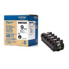 BROTHER P-TOUCH HGE-221V5 TZE-TAPE 9MM BEYAZ ÜZERİNE SİYAH YÜKSEK ÇÖZÜNÜRLÜKLÜ LAMİNASYONLU ETİKET 5'Lİ PAKET