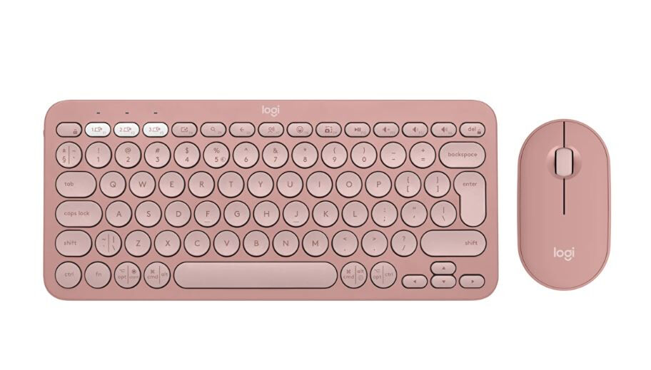 LOGITECH PEBBLE 2 SESSİZ KABLOSUZ TÜRKÇE Q KLAVYE VE MOUSE PEMBE 920-012247