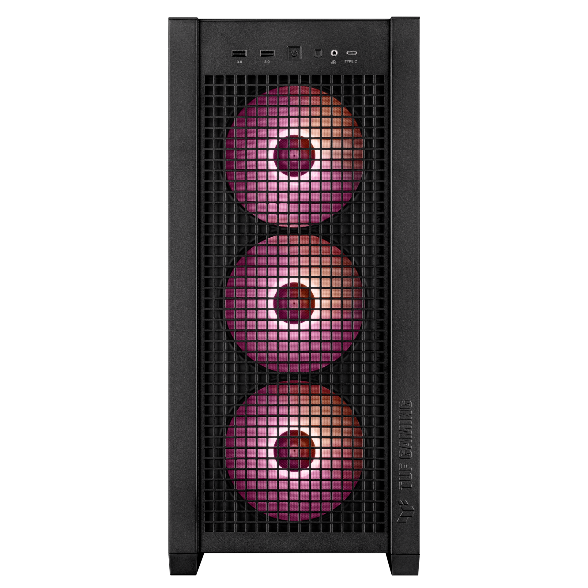 ASUS TUF GAMING GT302 TG ARGB MAKSİMUM SOĞUTMA SÖK TAK ÜST VE YAN PANELLER GİZLENMİŞ ANAKART BAĞLANTI DESTEĞİ 4 ADET 140 X 28 MM FAN E ATX 12x10.9 ATX Micro-ATX MiniATX SİYAH KASA