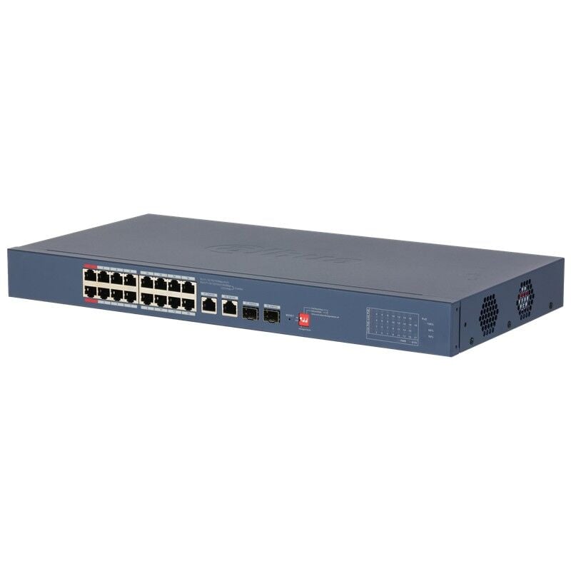 DAHUA CS4218-16ET-240 16 PORT 10/100 + 2X GB RJ45/2X1GB SFP UPLINK CLOUD YÖNETİLEBİLİR 240W POE RACKMOUNT SWITCH