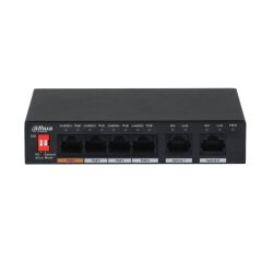 DAHUA PFS3006-4ET-60 4 PORT 10/100 + 2 PORT 10/100 UPLINK 60W POE METAL KASA SWITCH