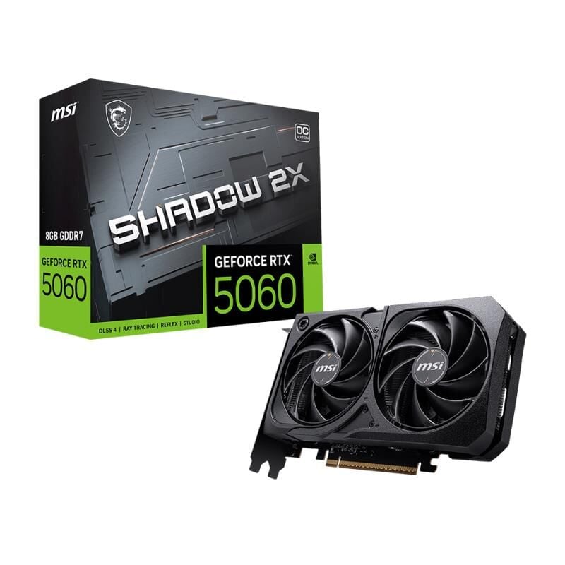 MSI GEFORCE RTX5060 8G SHADOW 2X OC 8GB GDDR7 128BIT 1XHDMI 3XDP EKRAN KARTI