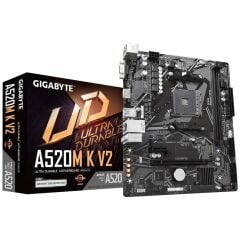 GIGABYTE A520M K V2 DDR4 5100MHZ 1XVGA 1XHDMI 1XM.2 USB 3.2 MATX AM4 (AMD AM4 5000/4000 /3000 SERİSİ İLE UYUMLU)