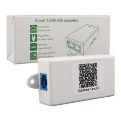 URANIUM POE-RP12P 1 PORT POE GİRİŞ BESLEME+ 2 PORT POE ÇIKIŞ 10/100 PLASTİK KASA POE REPEATER