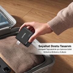 UNITEK REXO 100W 4 PORTLU AKILLI EKRANLI GAN SARJ CİHAZI (P1132ABK01-EU)