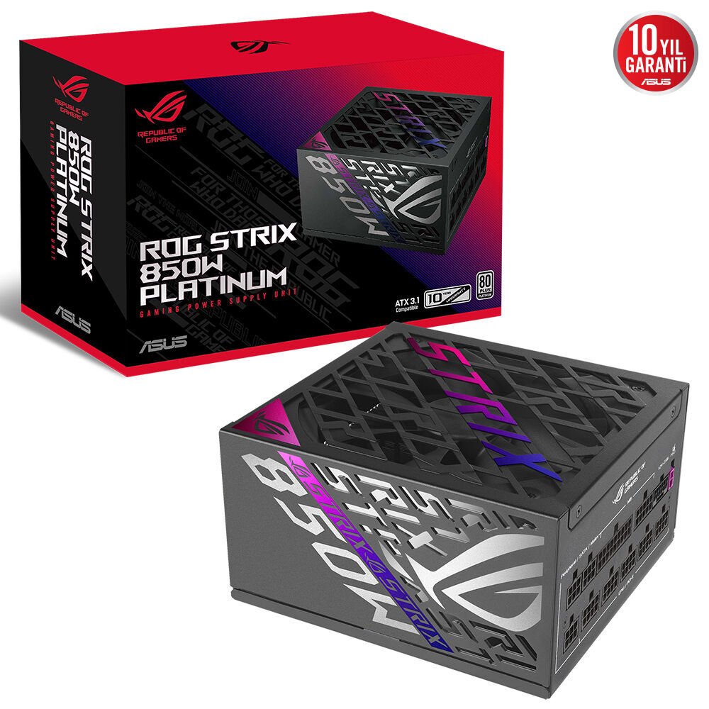 ASUS ROG-STRIX-850P TAM MODÜLER GÜÇ KAYNAĞI 850 W 20+4 pin ATX SİYAH